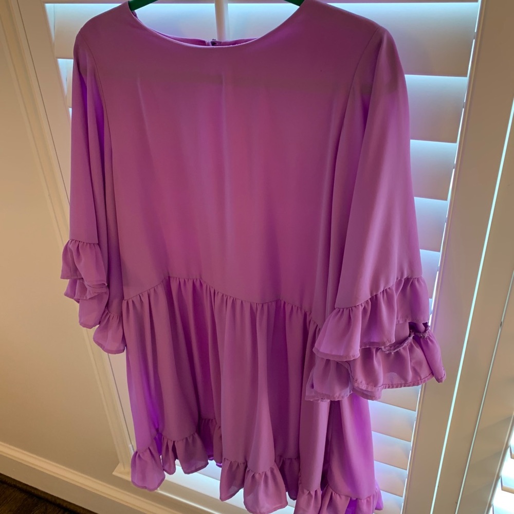purple ruffle dress